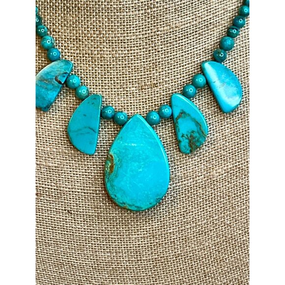 Jay King Turquoise Gemstone Teardrop Necklace With Sterling Silver Clasp - Picture 7 of 13